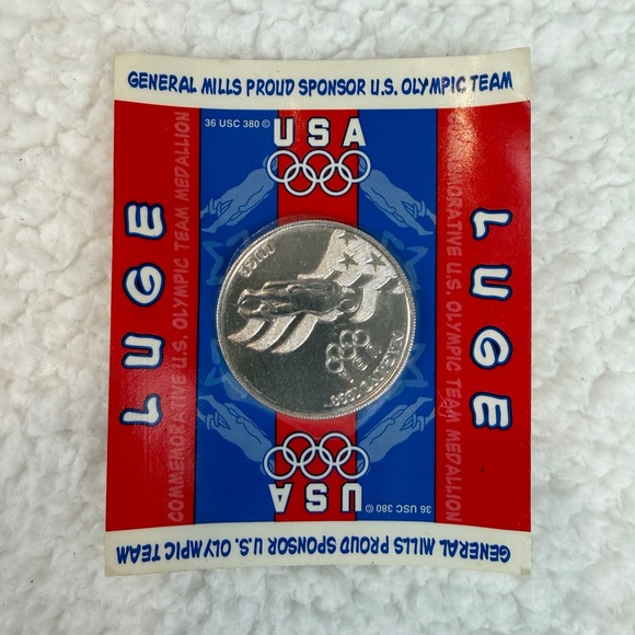 General Mills Other - (VTG) GENERAL MILLS • Silver USA Luge Olympic Team Nagano 1998 Collectible Coin